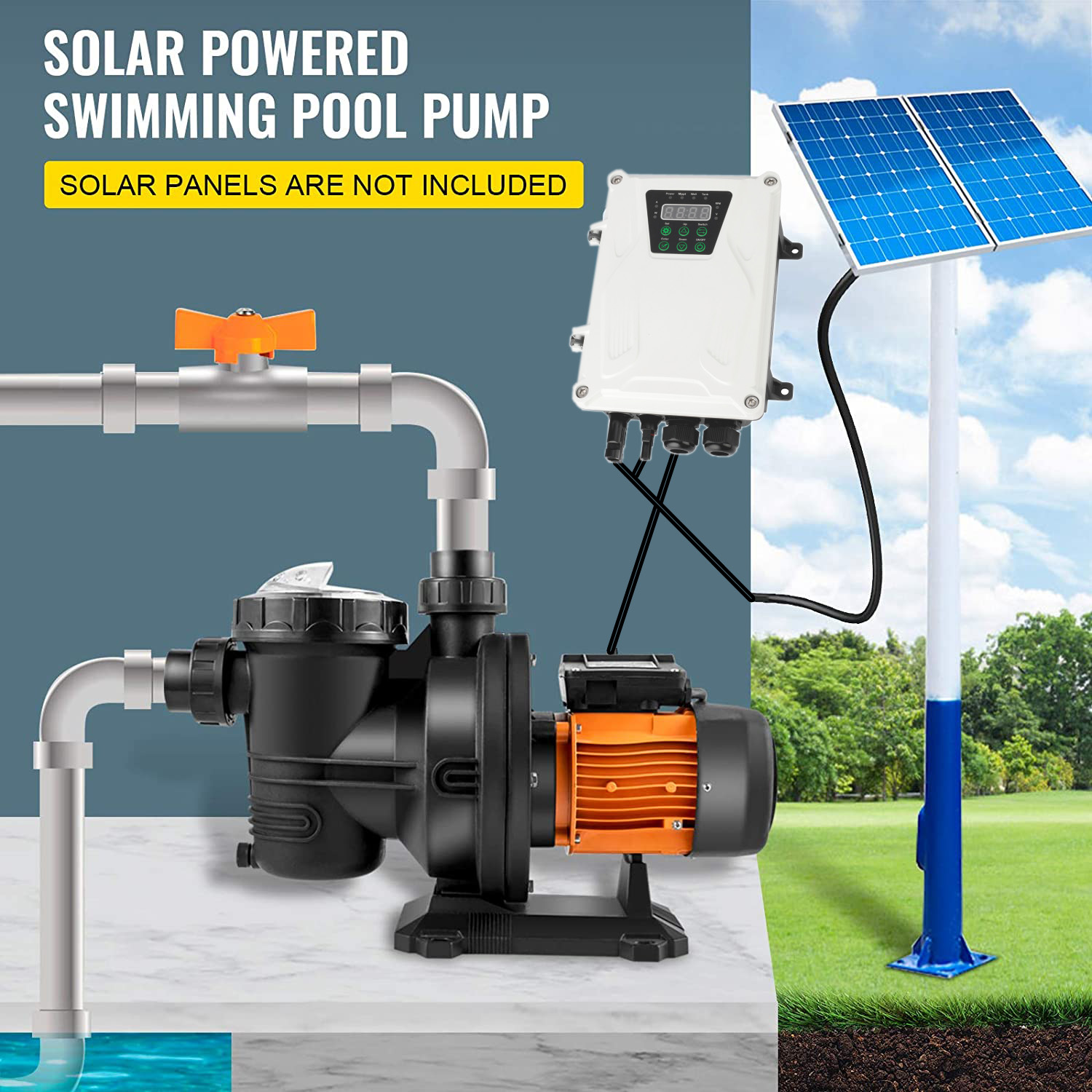 Solar Pool Pump Kit - 2HP 1500 واط الشمسية بركة الداعم